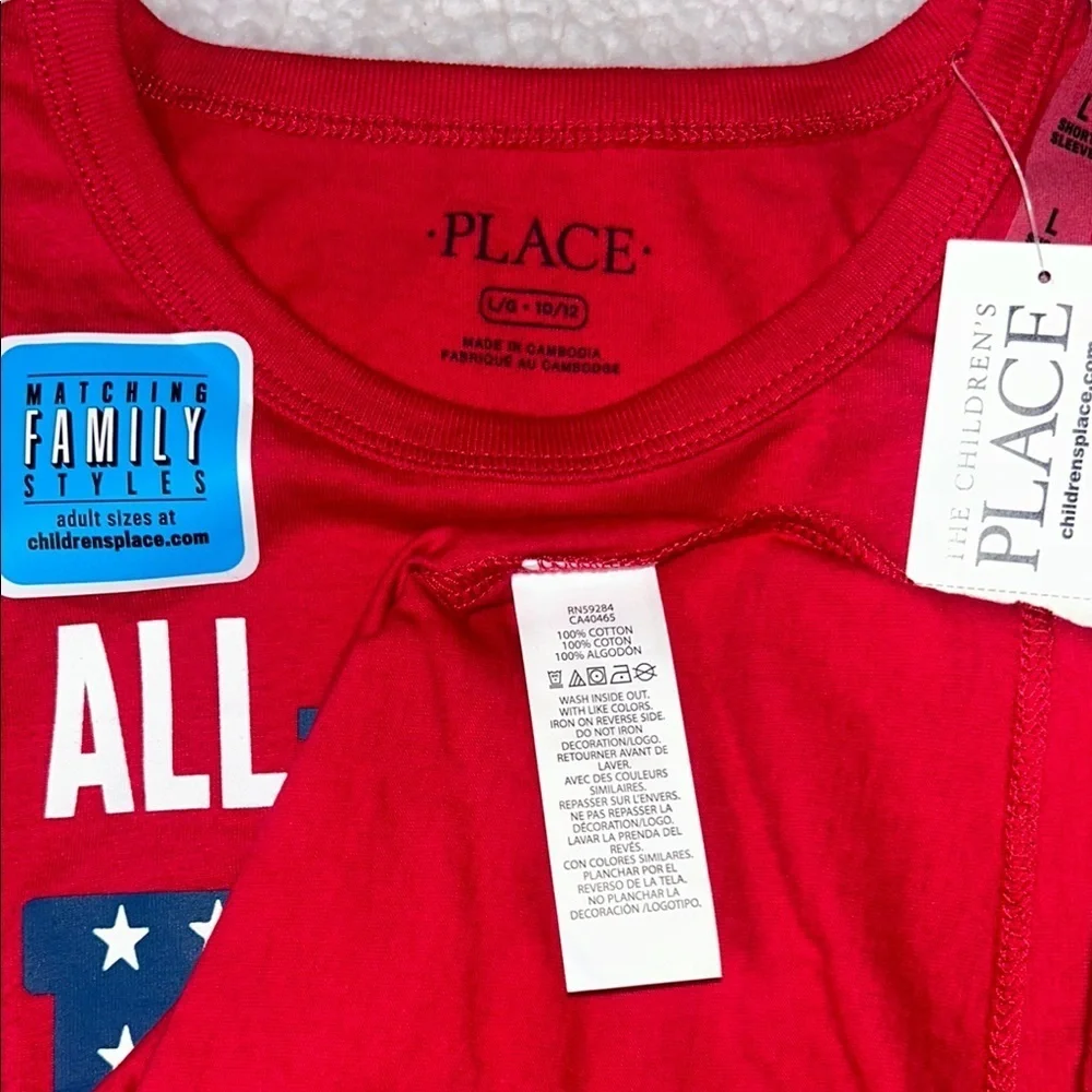 The Children's Place Red Patriotic Short Sleeve Tee